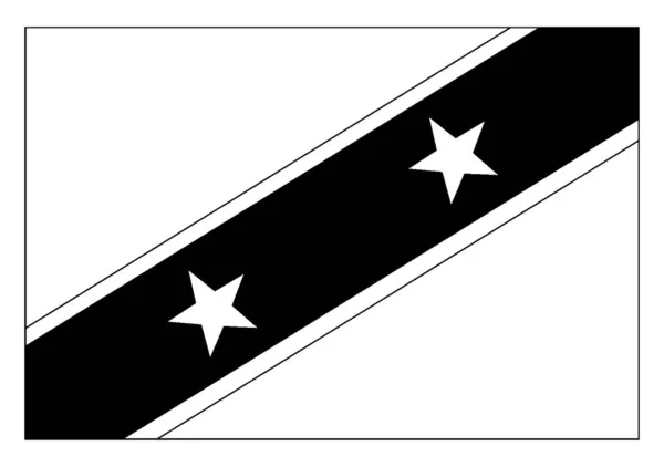 세인트 네비스 플래그의 국기는 스트라이프 오른쪽 모서리에 왼쪽된 모서리에서 대각선으로 — 스톡 벡터
