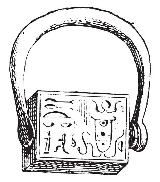 Ägyptische Stempel Gravierte Illustration Privatleben Der Altantiken Familie 1881 — Stockvektor