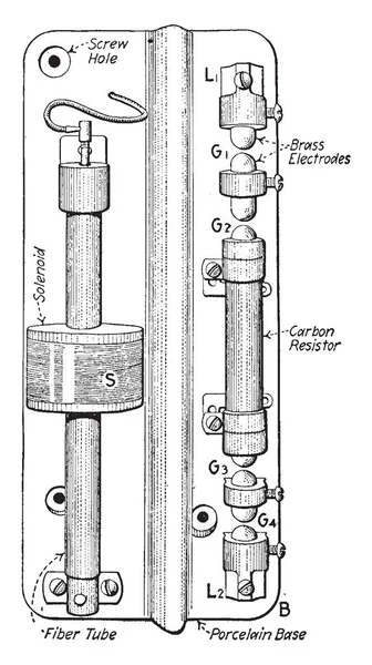 Protector Contra Rayos Garton Daniels Consta Solenoide Tubo Fibra Base — Archivo Imágenes Vectoriales