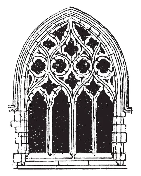 Pequeña Ventana Gótica Tracery Encuentra Comúnmente Arquitectura Gótica Categorías Bastante — Vector de stock