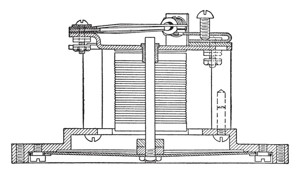 Elektromos Kürt Hajtott Keresztfelületen Acél Membrán Amely Egy Elektromágnes Ható — Stock Vector