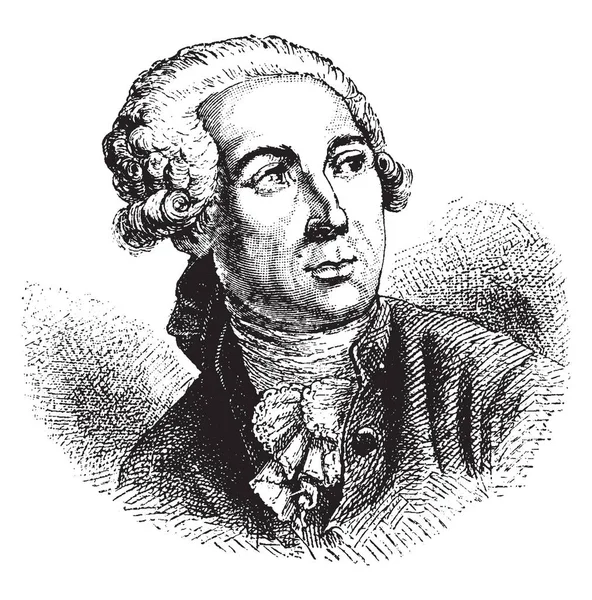 Lavoisier 1743 1794 Był Francuski Szlachcic Chemik Vintage Rysowania Linii — Wektor stockowy