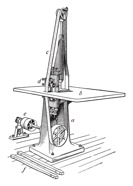 Ilustracja Przedstawia Szlifierka Taśmowa Która Jest Standardem Obsługi Maszyny Vintage — Wektor stockowy