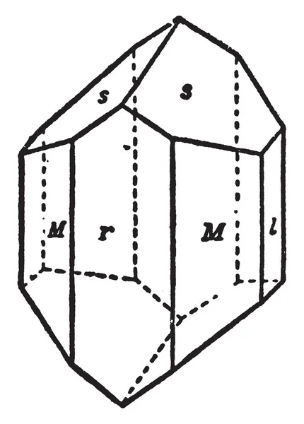 Dieses Diagramm Stellt Einen Kristall Aus Augit Vintage Linienzeichnung Oder — Stockvektor