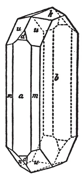 Diagramme Représente Cristal Hypersthène Dessin Ligne Vintage Illustration Gravure — Image vectorielle