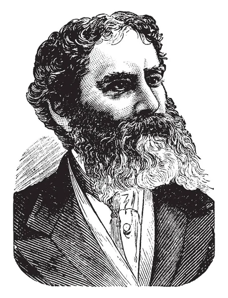 James Russel Lowell, 1819-1891, o bir Amerikan romantik şair, eleştirmen, editör ve diplomat, vintage çizgi çizme veya oyma illüstrasyon yapıldı.