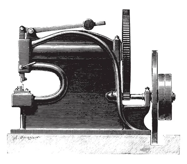 Tesouras Mecânicas Ilustração Gravada Vintage Enciclopédia Industrial Lami 1875 — Vetor de Stock