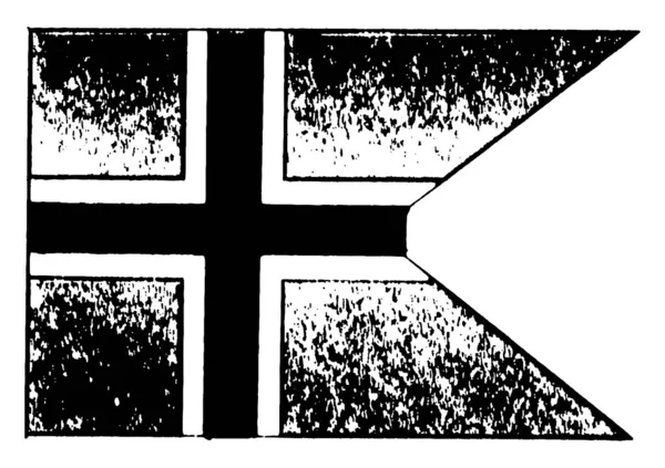 Islande 1923 Drapeau Queue Hirondelle Couleur Bleue Une Croix Rouge — Image vectorielle