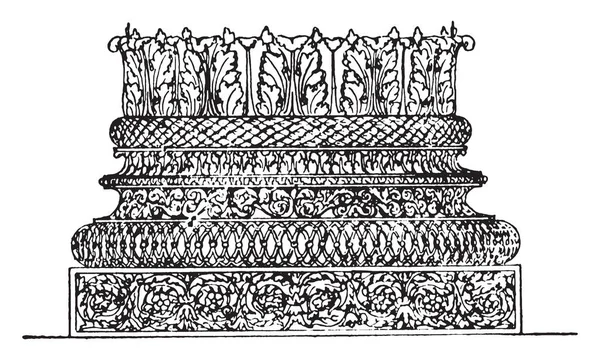 Base Corinzia Nel Battistero Costantino Architettura Romana Sua Propaggine Composito — Vettoriale Stock