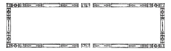 华丽的横幅有古老的边框设计 复古线条画或雕刻插图 — 图库矢量图片