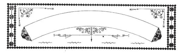 Bannière Incurvée Ont Une Partie Incurvée Vierge Dans Centre Bordure — Image vectorielle