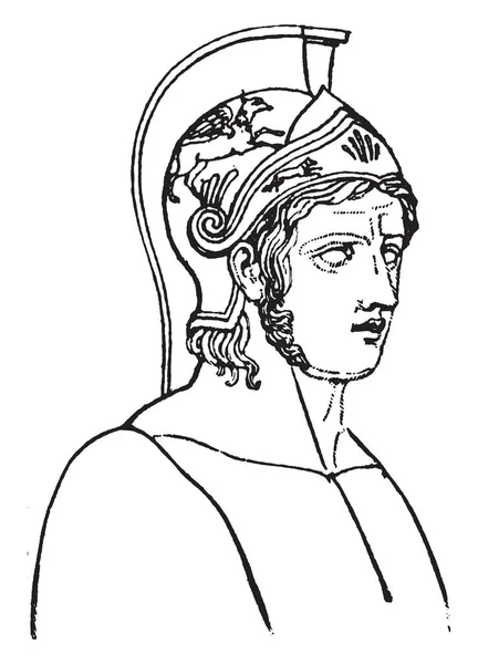 Aquiles Fue Héroe Guerra Troya Dibujo Línea Vintage Ilustración Grabado — Vector de stock