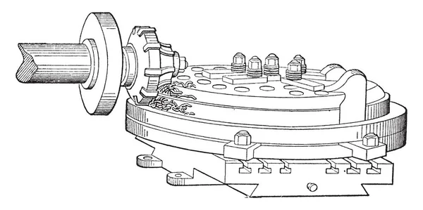 Cette Illustration Représente Fonction Fraisage Anneaux Dessin Ligne Vintage Illustration — Image vectorielle