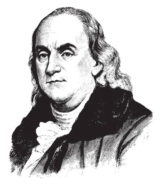 Benjamin Franklin 1706 1790 Fue Polímata Autor Impresor Político Inventor — Vector de stock