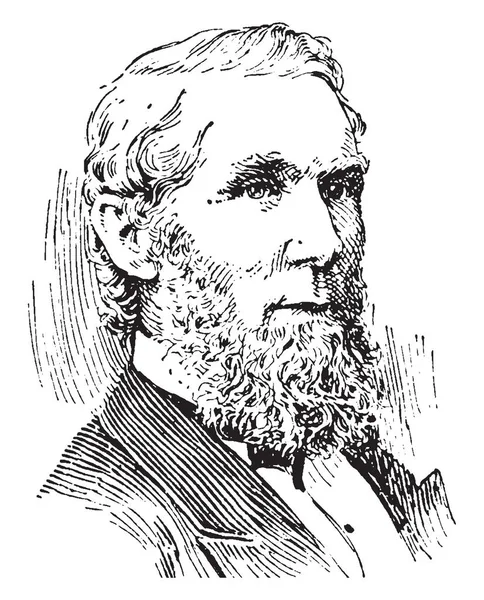 マッケンジー 1822 1892 彼はカナダの政治家およびカナダ ビンテージの線描画や彫刻図の 番目の首相 — ストックベクタ
