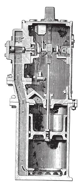 Vattenmätare Samain System Vintage Ingraverad Illustration Industriella Encyklopedi Lami 1875 — Stock vektor