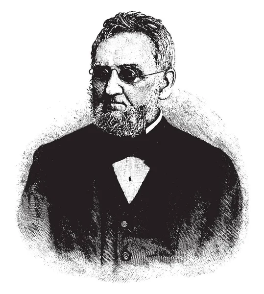 朱布莱特 1814 1883 他是美国作家 编辑和百科全书 复古线条画或雕刻插图 — 图库矢量图片