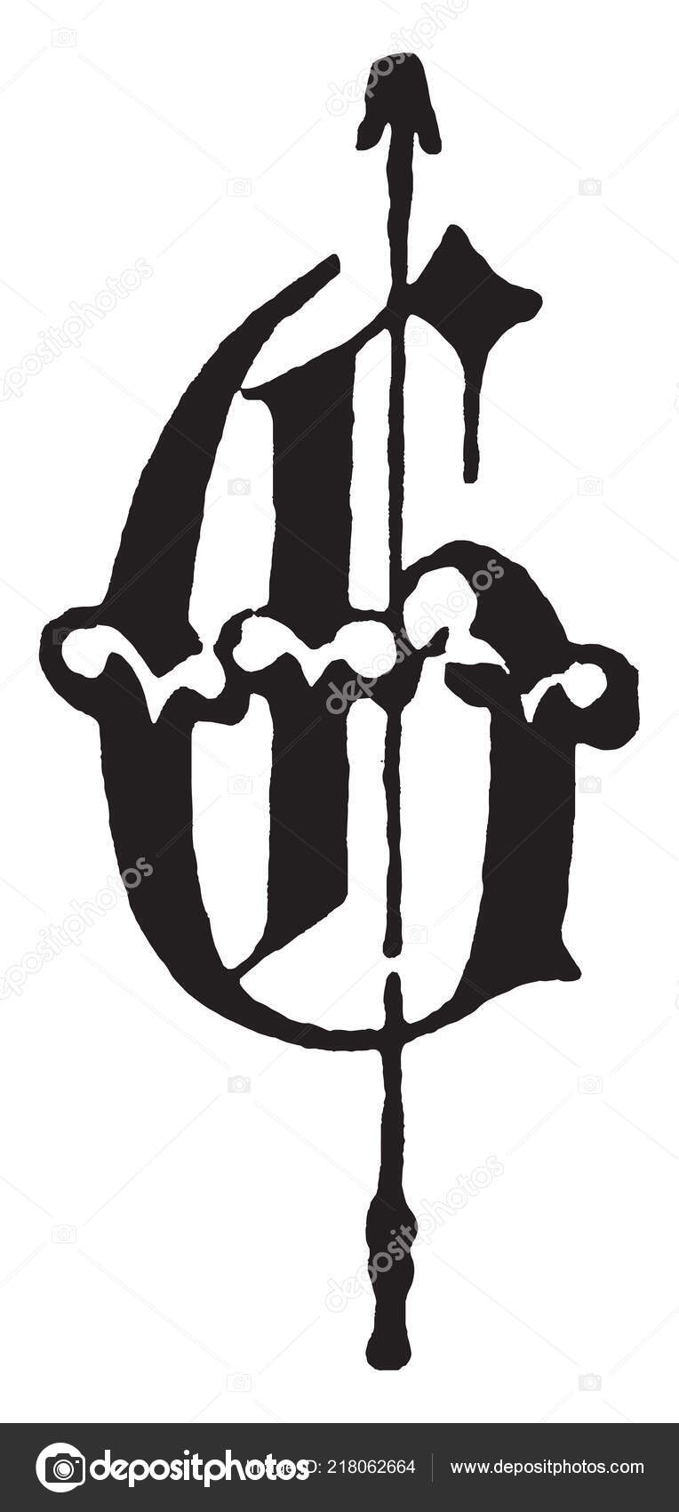 Gammel Engelsk Bokstaven Fancy Tekst Vintage Line Tegning Eller Gravering  stockvektor © Morphart #218062664, image size:764x1700