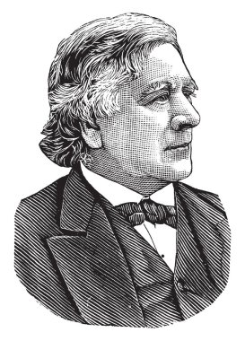 Robert Collyer, 1823-1912, o ünlü din adamlarını ve kölelik karşıtı, vintage çizgi çizme veya oyma illüstrasyon yapıldı.