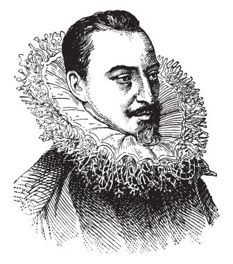 Spenser, 1552-1599, o bir İngiliz, en iyi Faerie Queene, vintage çizgi çizme veya oyma illüstrasyon için bilinen şair