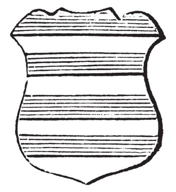 Barry sıra kemiği birkaç eşit parçaya, vintage çizgi çizme veya oyma illüstrasyon bölünmüş bir alan dışı.