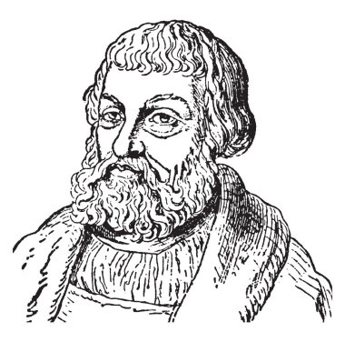 Kaspar Aquila, 1488-1560, o bir Alman Lutheran ilahiyatçı, vintage çizgi çizme veya oyma illüstrasyon yapıldı.