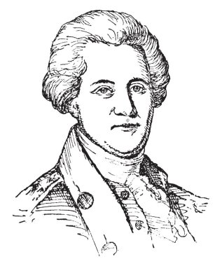 John Sevier, 1745-1815, o bir Amerikalı asker, siyasetçi ve Tennessee, vintage çizgi çizme veya oyma illüstrasyon Valisi yapıldı.