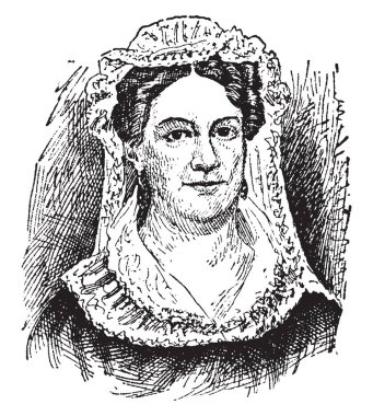 Rachel Jackson, 1767-1828, Andrew Jackson, Amerika Birleşik Devletleri, onun derin dini dindarlık, vintage çizgi çizme veya oyma illüstrasyon için ünlü yedi başkanı sürdü