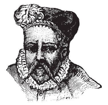 Tycho Brache, 1546-1601, Danimarkalı bir asilzade, onun doğru ve kapsamlı astronomik ve gezegen gözlemleri, vintage çizgi çizme veya oyma illüstrasyon için ünlü olduğunu