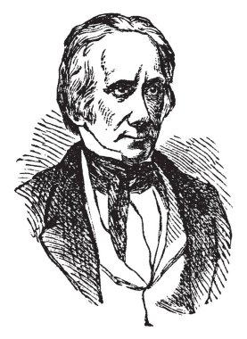 Henry Clay, o 1777-1852, oldu bir Amerikalı bir avukat, devlet adamı, yetenekli hatip, Amerika Birleşik Devletleri Senatör Kentucky ve ABD Temsilciler Meclisi, vintage çizgi çizme veya oyma illüstrasyon hoparlör