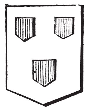 Inescutcheons adı verilen bir pulları toplamaya, vintage çizgi çizme şekillendirme veya illüstrasyon oyma küçük taçlar.