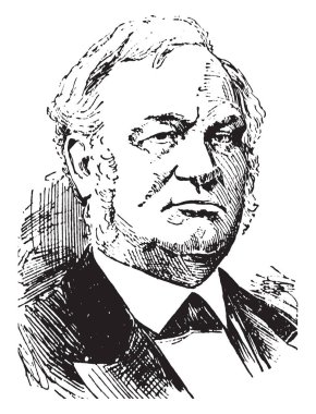 Alexander Ramsey, 1815-1903, o bir ABD'li politikacı ve Minnesota, vintage çizgi çizme veya oyma illüstrasyon ABD senatörü oldu