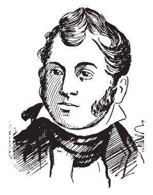 Commodore Oliver Hazard Perry, 1785-1819, o bir Amerikan donanma komutanı, vintage çizgi çizme veya oyma illüstrasyon yapıldı.