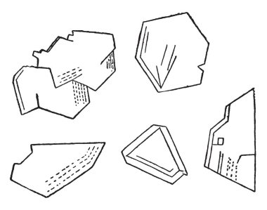Kristalleri carborundum, vintage illüstrasyon kazınmış. Endüstriyel ansiklopedi E.-O. Lami - 1875
