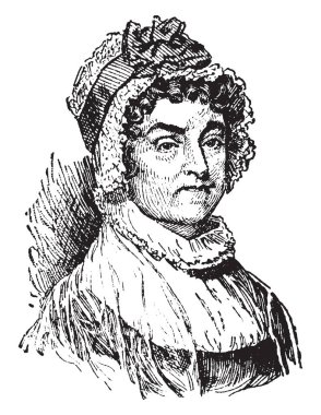 Abigail Adams ABD, vintage çizgi çizme veya oyma illüstrasyon ikinci eşi olan bir görüntü.