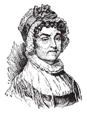 A image of Abigail Adams who was second first lady of the USA, vintage line drawing or engraving illustration. clipart