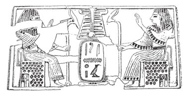 Fildişi oyma veya Ninova toplama, kakma için kullanılmış ve genellikle bir nadir ve pahalı malzeme kullanılan lüks ürünler, vintage çizgi çizme veya oyma illüstrasyon için.