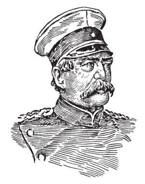 Otto von Bismark, 1815-1898, Prusya bir devlet adamı, 1890 için Alman İmparatorluğu 1871'ilk Başbakan ve bakan Cumhurbaşkanı Prusya, vintage çizgi çizme veya oyma illüstrasyon biriydi