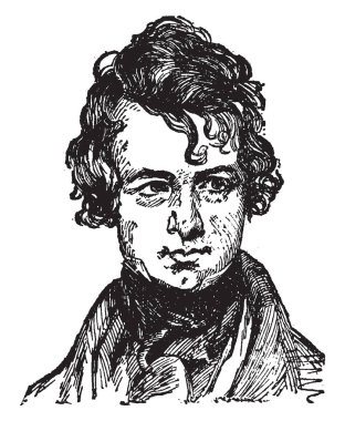 Nathaniel Parker Willis, 1806-1867, ABD'li yazar, şair ve Editör, vintage çizgi çizme veya oyma illüstrasyon biriydi
