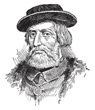Hernan Cortes, 1485-1547, o kim İspanya için Meksika fethetti İspanyol konkistador, o da yeni İspanya, vintage çizgi çizme veya oyma illüstrasyon birinci ve üçüncü Valisi oldu