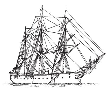 Bir cockbill cathead de bir çapa, vintage çizgi çizme veya oyma illüstrasyon olarak gider, asılı.