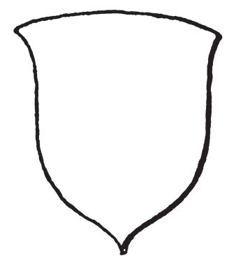 Rönesans kalkan var basit Rönesans şekli, vintage çizgi çizme veya oyma illüstrasyon.