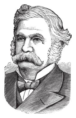 John W. Davis, 1826-1907, o Amerika Birleşik Devletleri Demokrat politikacı ve Rhode Island, vintage çizgi çizme veya oyma illüstrasyon Valisi yapıldı.