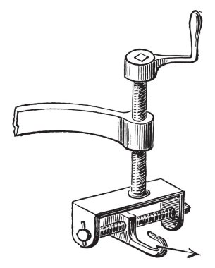 Denetleyicisi iki vida ile vintage illüstrasyon kazınmış. Endüstriyel ansiklopedi E.-O. Lami - 1875