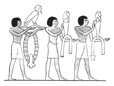 Osiris görüntüleri, vintage illüstrasyon kazınmış.