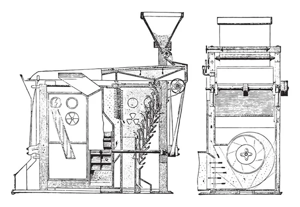 和翻录通过净化器洗涤器 复古雕刻插图 工业百科全书 1875 — 图库矢量图片