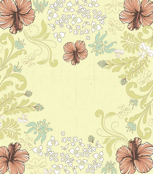 Cartão Convite Vintage Com Ornamentado Elegante Retro Design Floral Abstrato — Vetor de Stock