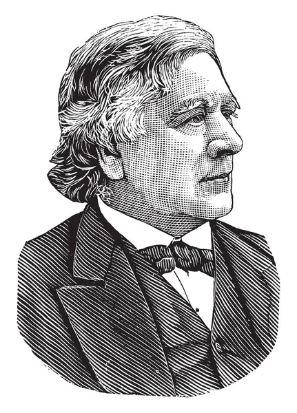 Robert Collyer 1823 1912 Fue Famoso Clérigo Abolicionista Dibujo Línea — Vector de stock