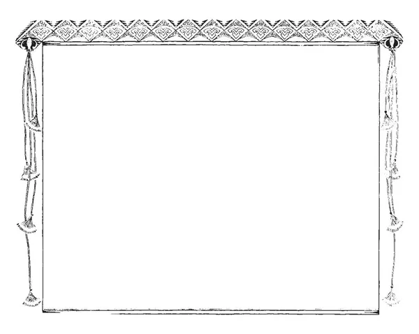 Half Page Border Avec Des Influences Amérindiennes Dans Cadre Dessin — Image vectorielle