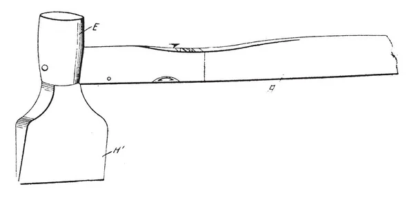 Esta Ilustración Representa Adz Hatchet Que Utiliza Una Mano Dibujo — Archivo Imágenes Vectoriales
